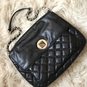 Kate Spade Quilted Black Leather Shoulder Bag